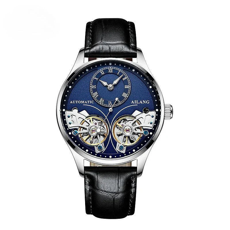 Vintage Style Double Tourbillion Luminous Men's Mechanical Watch