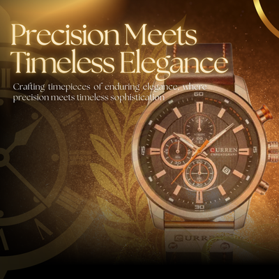 Classic Quartz Watch with Leather Band