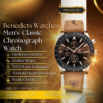 Classic Luminous Date Chronograph Watch