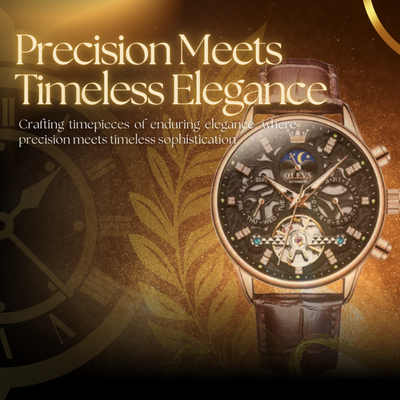 Mechanical Automatic Watch with Leather Band