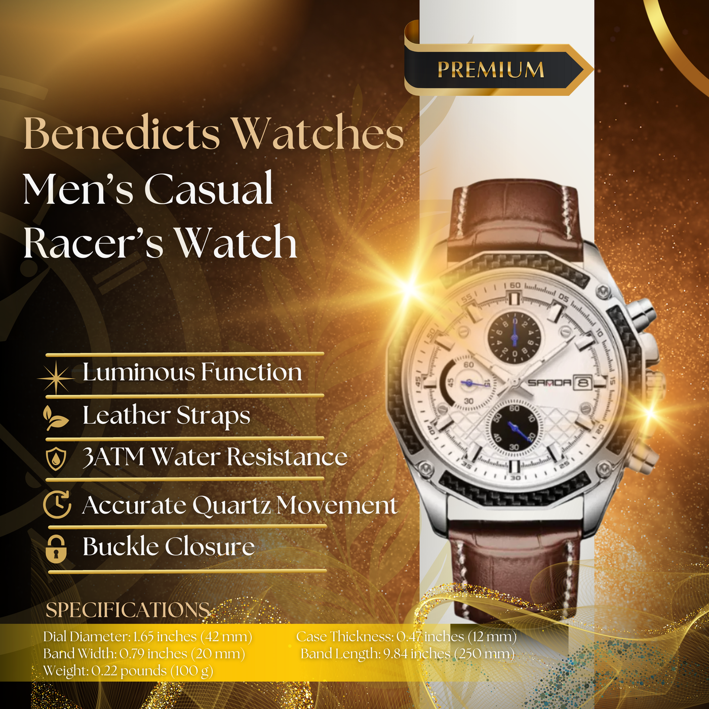 Men's Casual Chronograph Racer's Watch