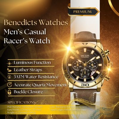 Classic Leather Strap Men's Watch