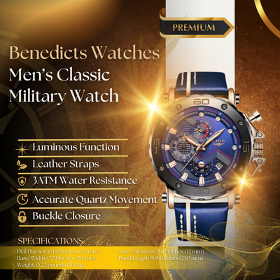 Classic Military Steel Quartz Watch