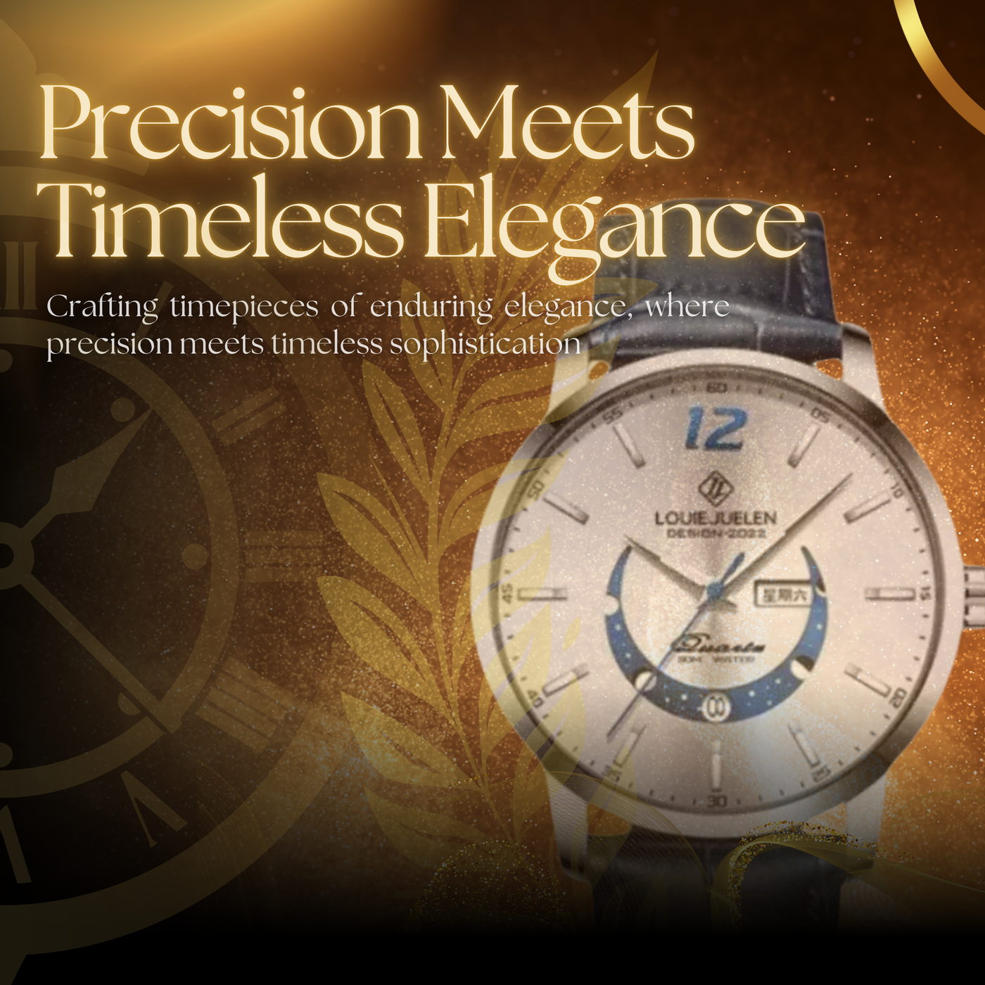 Classic Luminous Moonphase Watch for Men