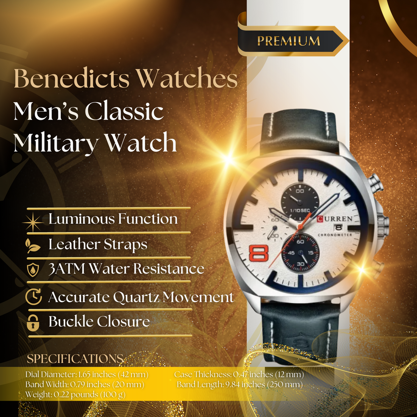 Classic Chronograph Sport Military Watch