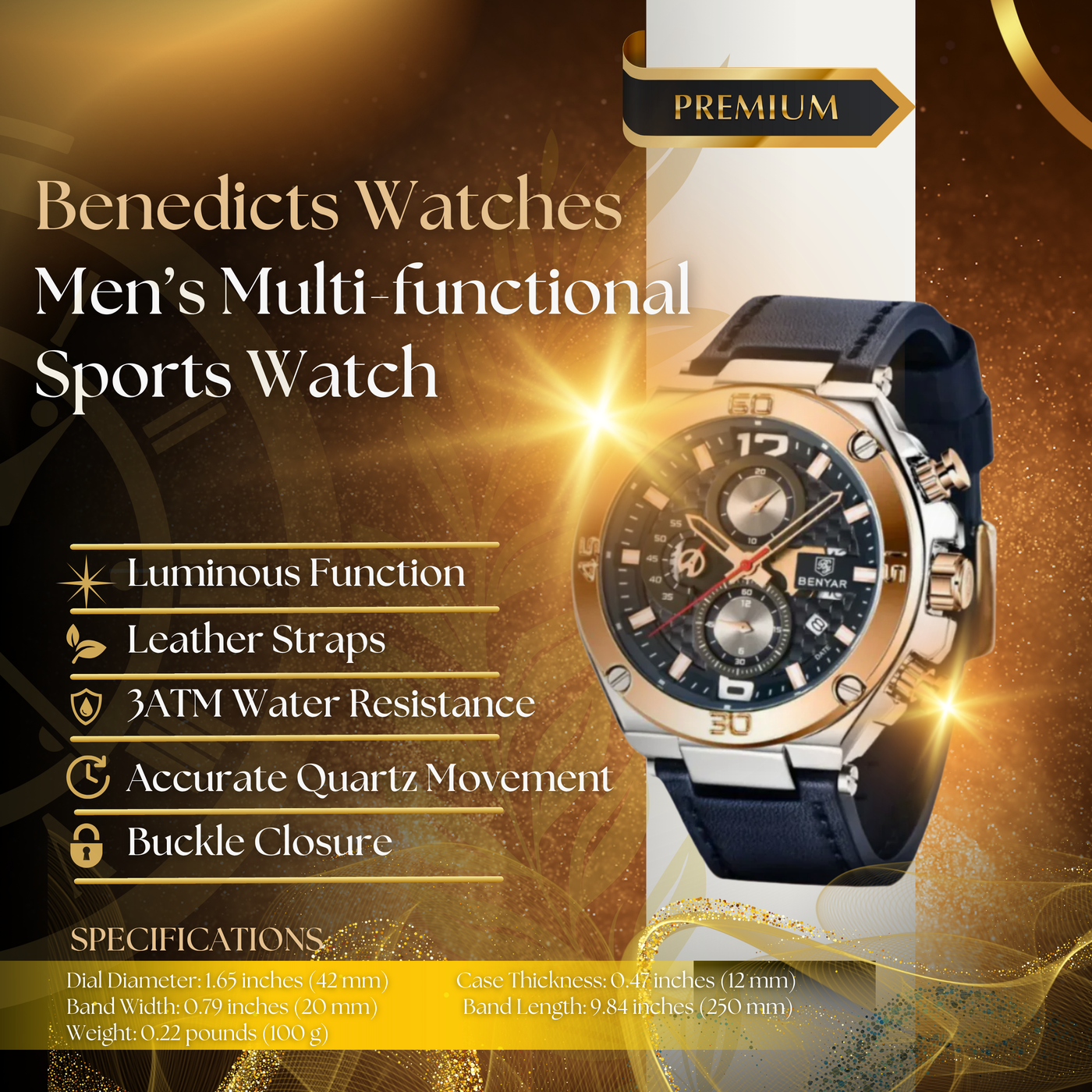 Quartz Multifunction Sport Chronograph Watch