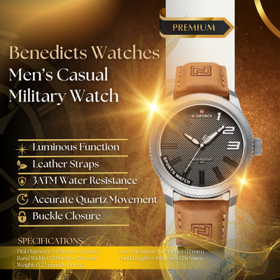 Casual Military Leather Men's Sport Watch