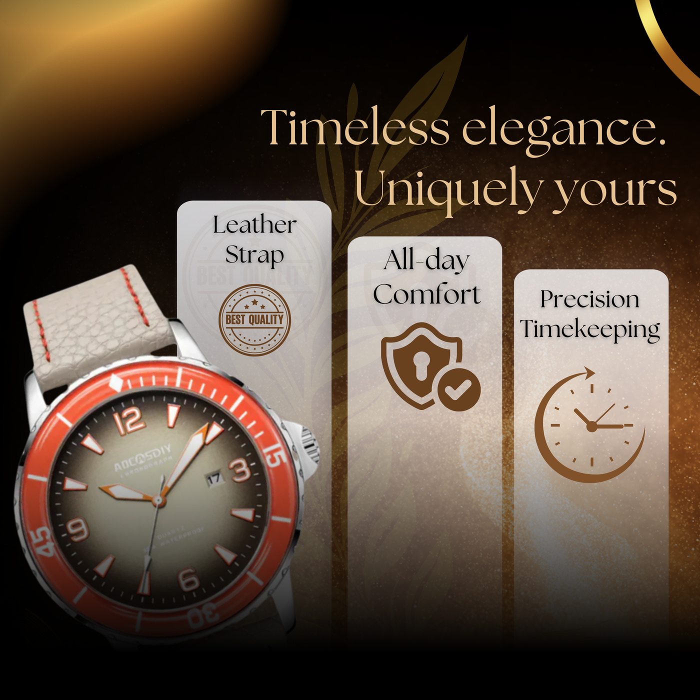 Casual Leather Strap Watch