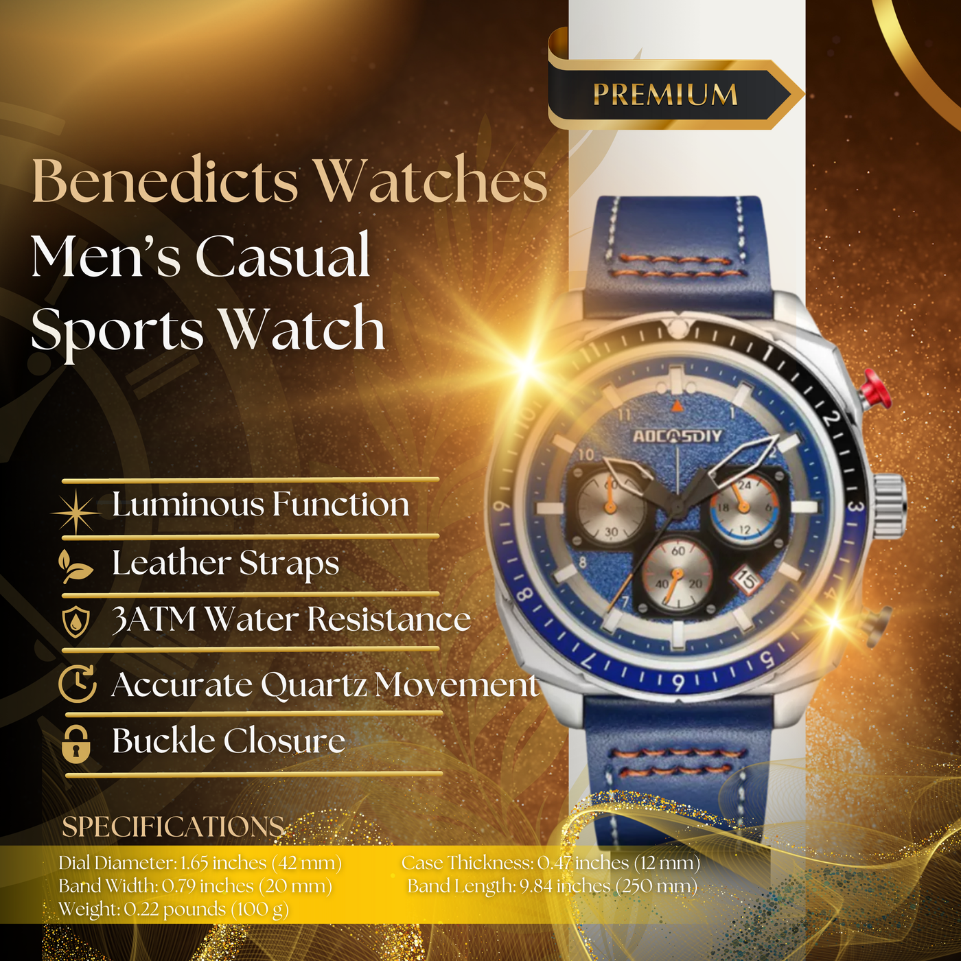 Casual Chronograph Sport Quartz Watch