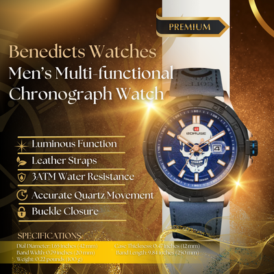 Modern Chronograph Multifunction Watch for Men