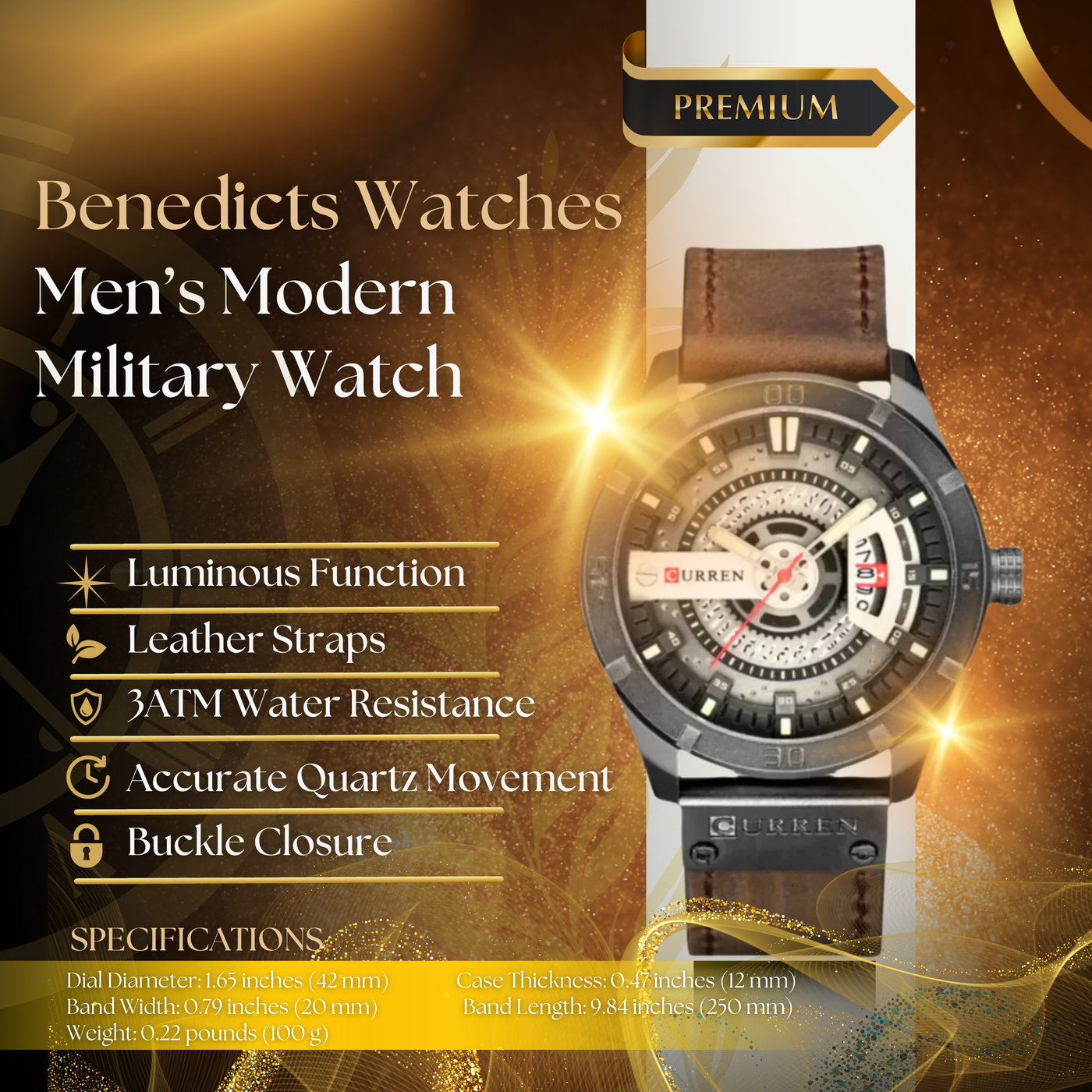 Modern Sport Military Men's Watch with Quartz