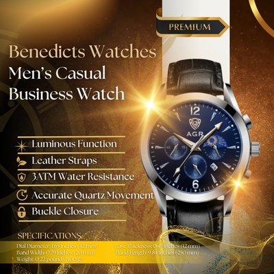 Casual Men's Leather Strap Business Watch