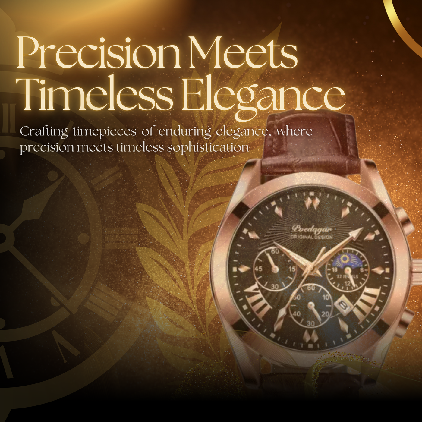 Sleek Leather Strap Men's Watch