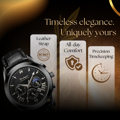 Sleek Leather Strap Men's Watch