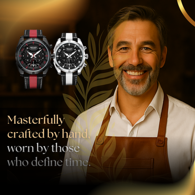 Classic Leather Military Sport Chronograph Watch