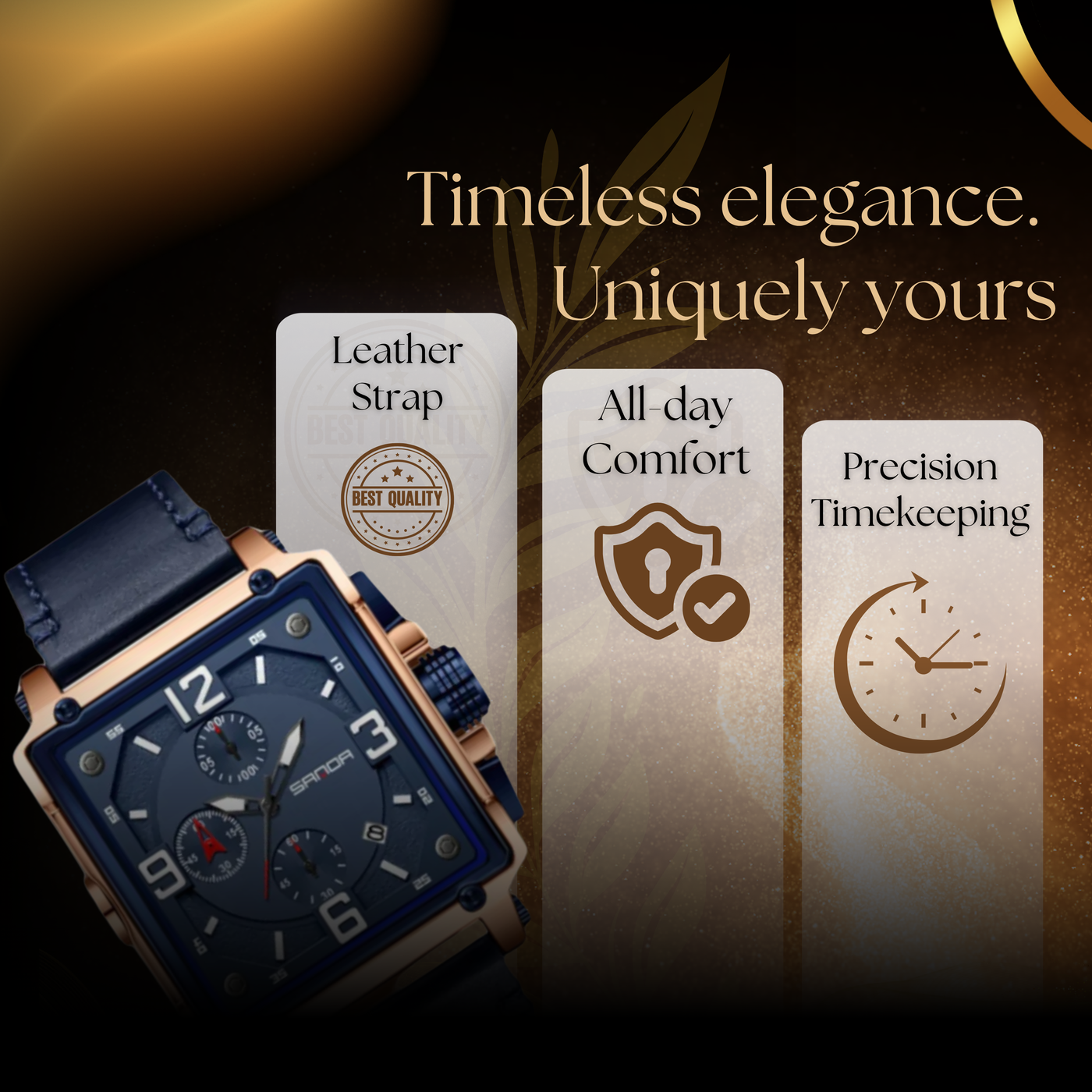 Modern Men’s Leather Quartz Tactical Watch