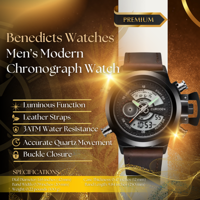 Modern Dual Time Fashion Chronograph Watch