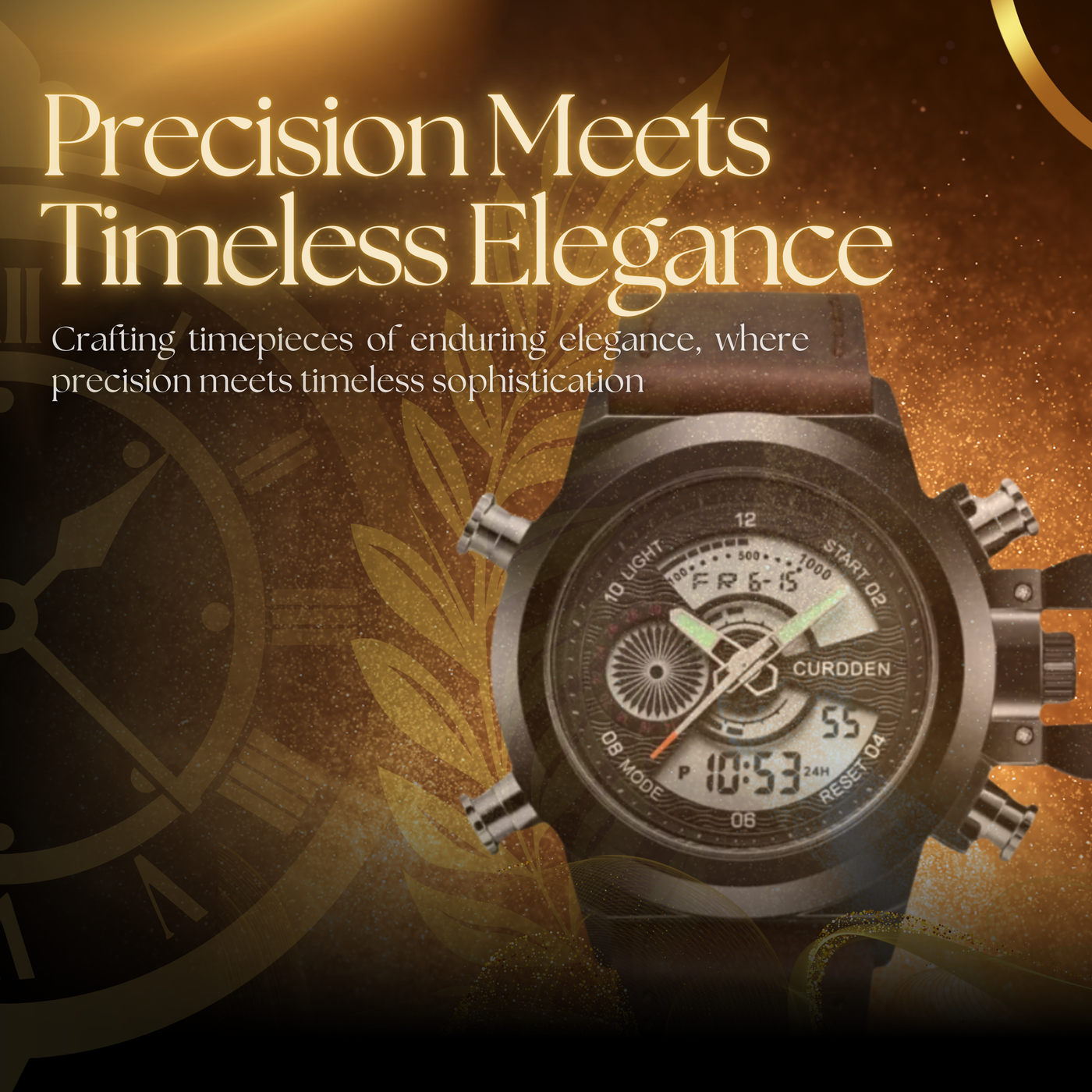 Modern Dual Time Fashion Chronograph Watch