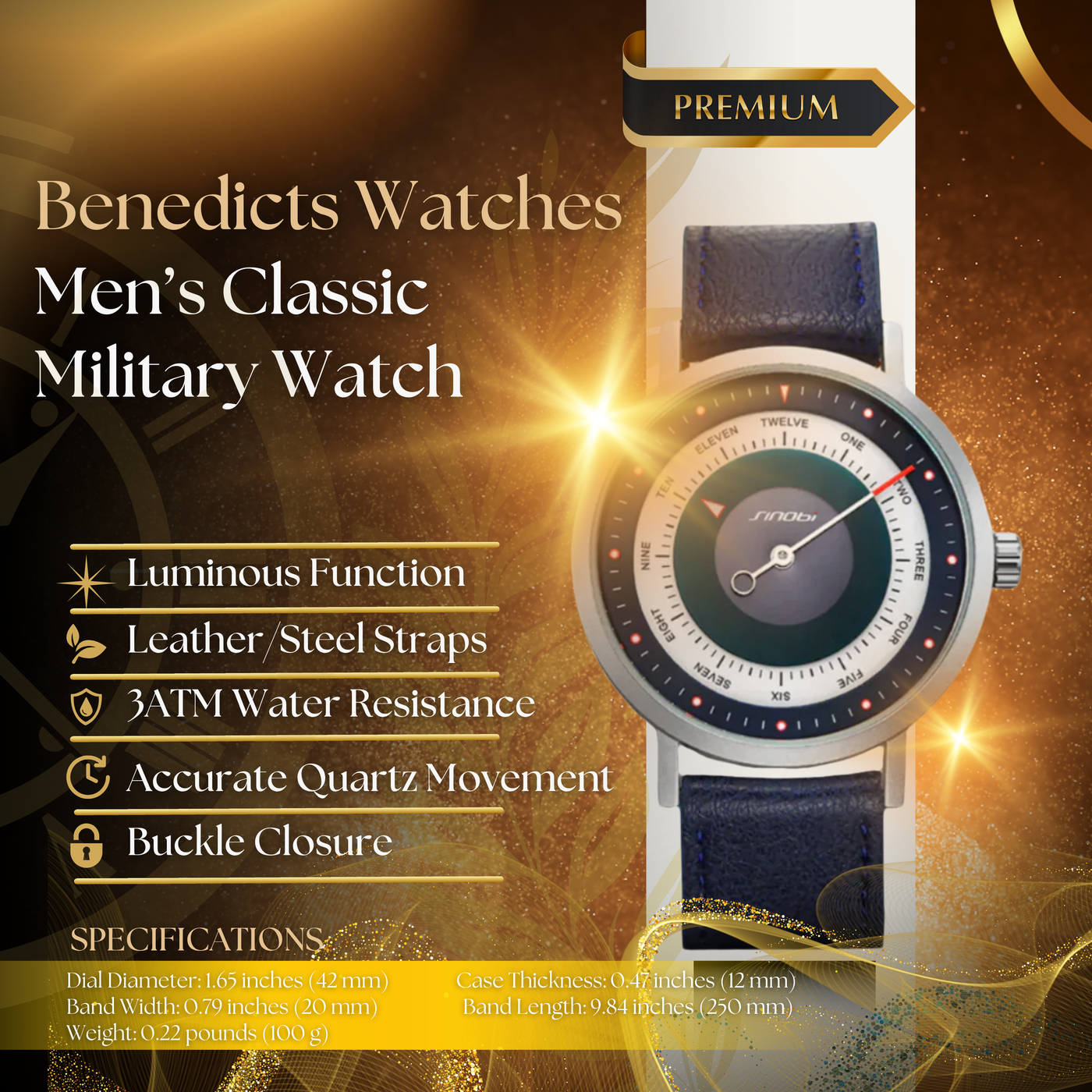 Classic Military Inspired Sports Watch for Men