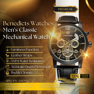 Classic Tourbillon Automatic Mechanical Watch for Men
