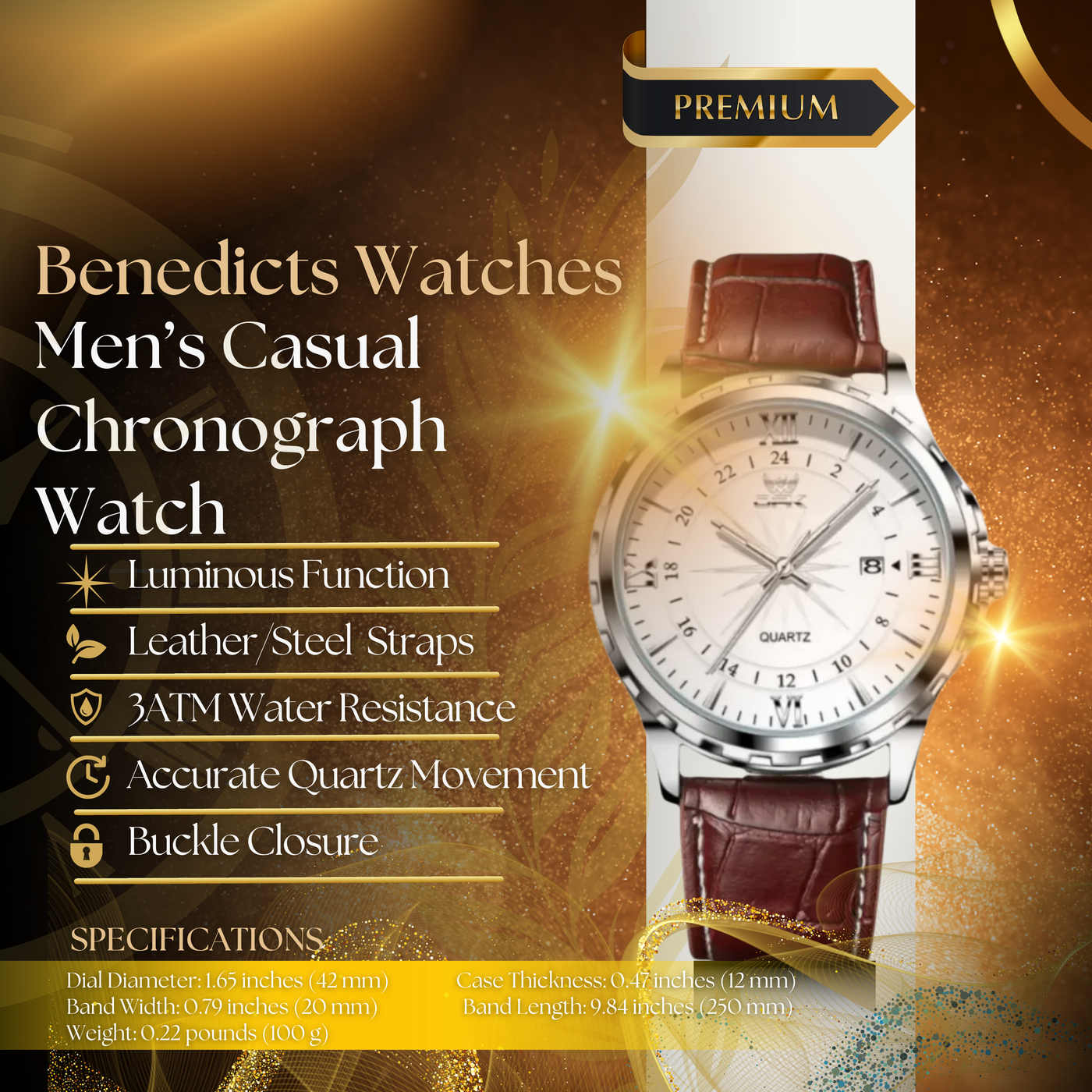 Casual Multifunction Chronograph Watch for Men