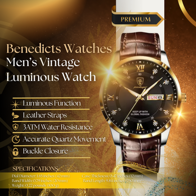 Vintage Luminous Watch for Men