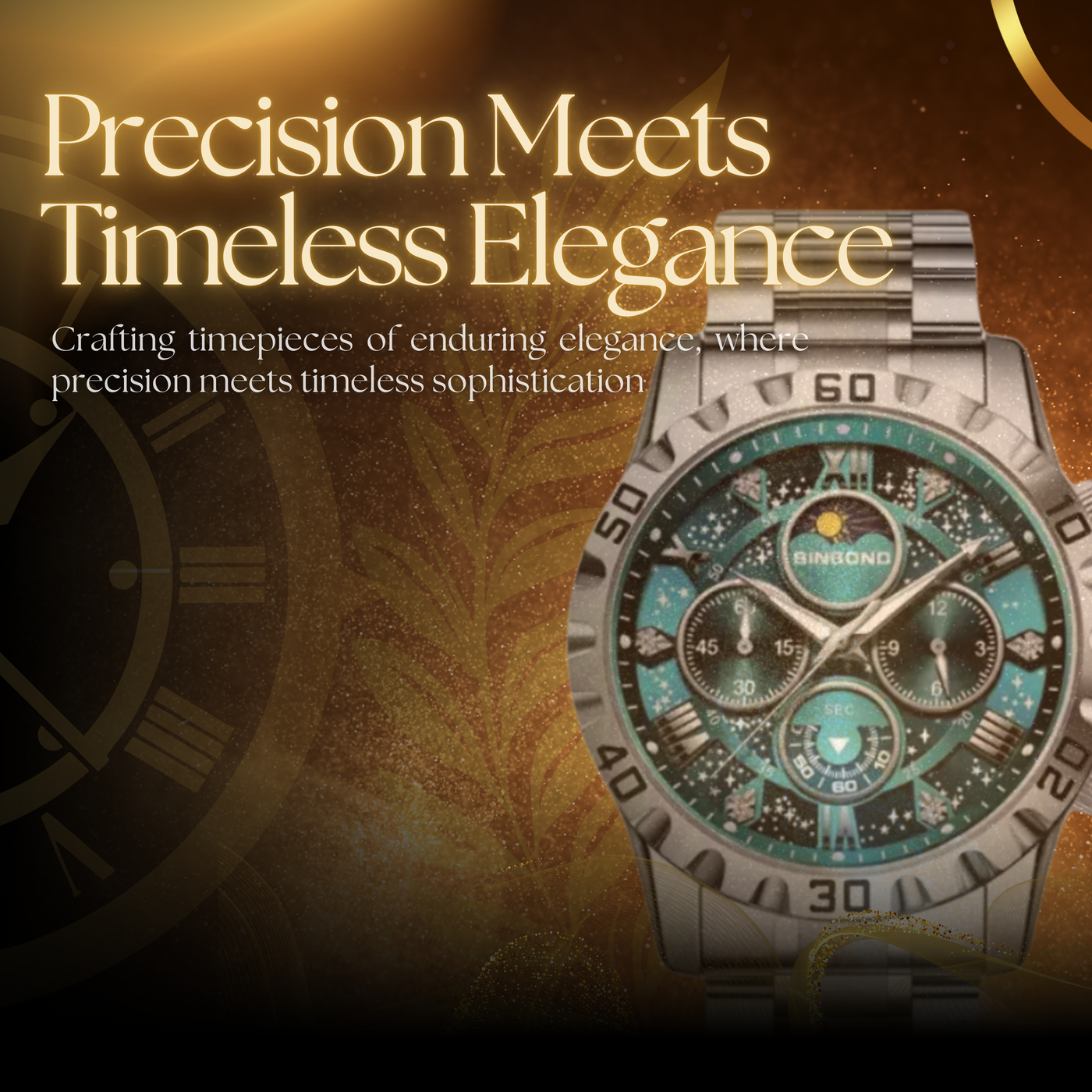 Men's Vintage Chronograph Watch with Metal Band