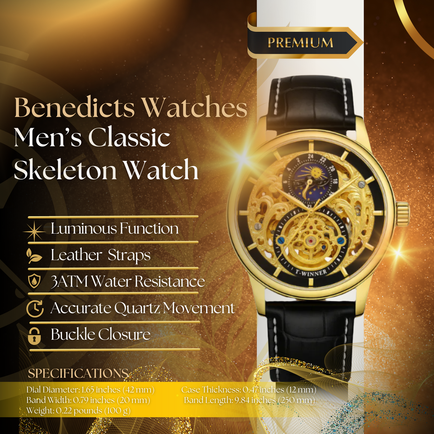 Classic Moon Phase Skeleton Watch