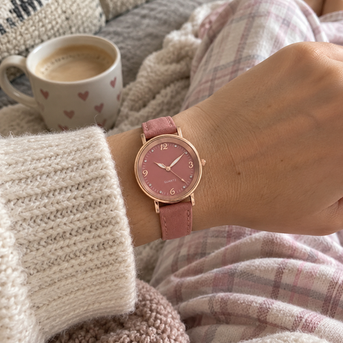 Customer photo of Vintage Leather Band Watch for Women – Quartz Analog Design