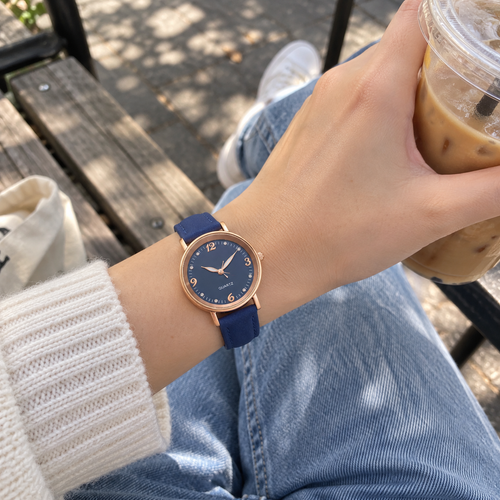 Customer photo of Vintage Leather Band Watch for Women – Quartz Analog Design
