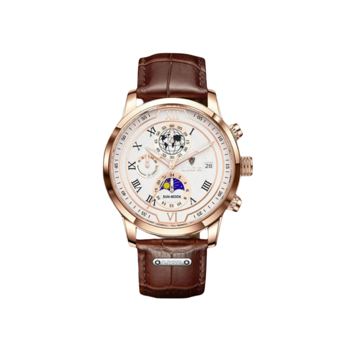 Classic Leather Band Chronograph Watch for Men