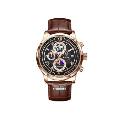 Classic Leather Band Chronograph Watch for Men