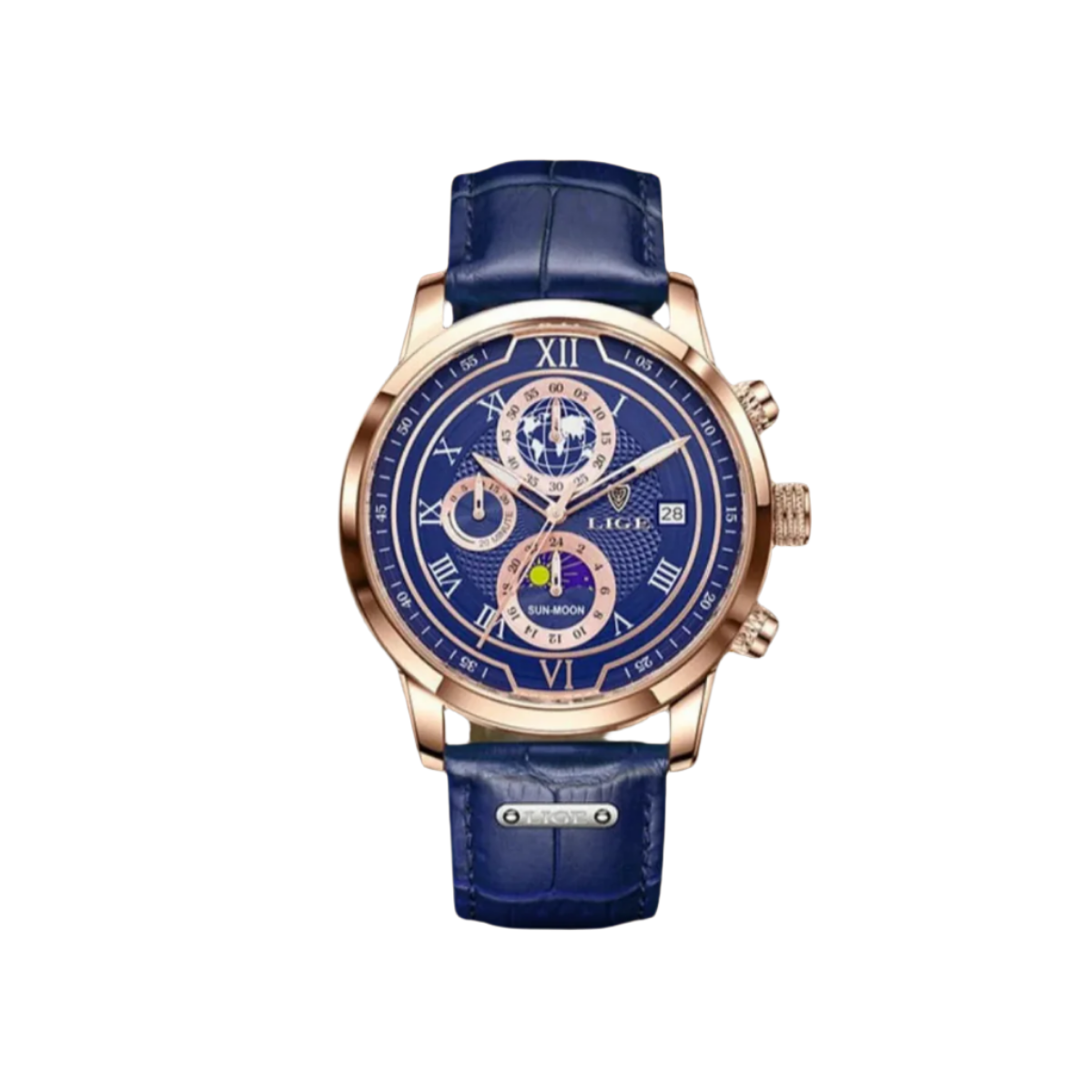 Classic Leather Band Chronograph Watch for Men
