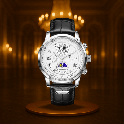 Classic Leather Band Chronograph Watch for Men