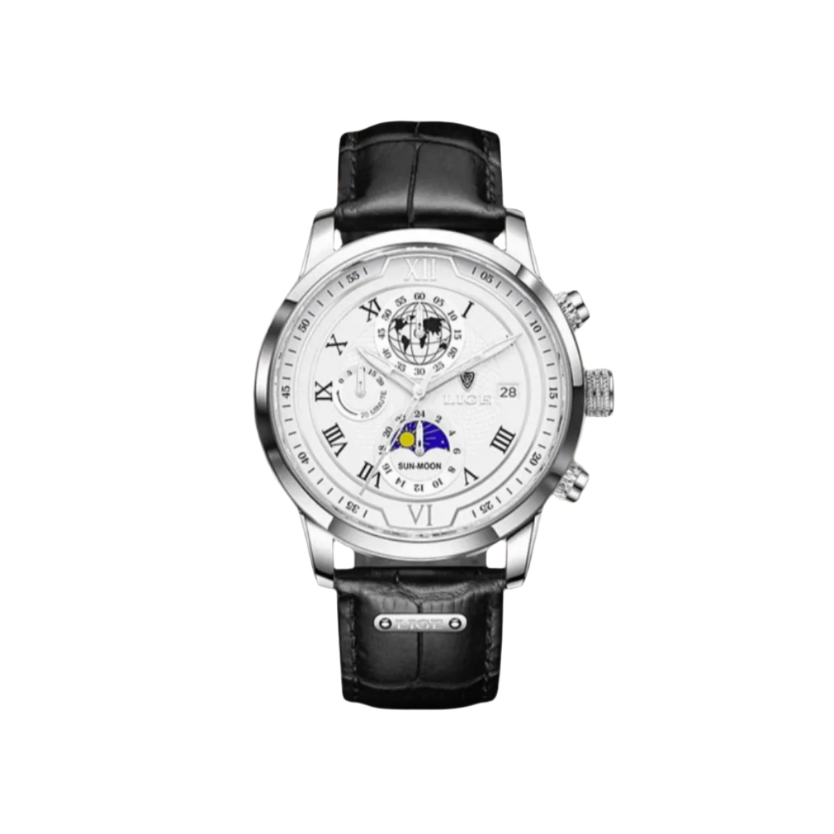 Classic Leather Band Chronograph Watch for Men