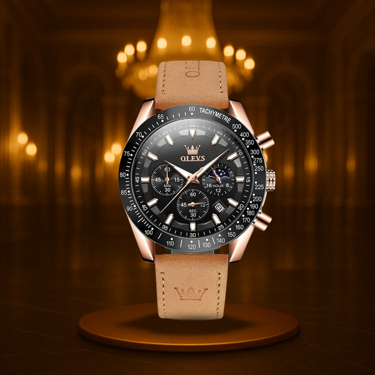 Classic Leather Quartz Watch for Men