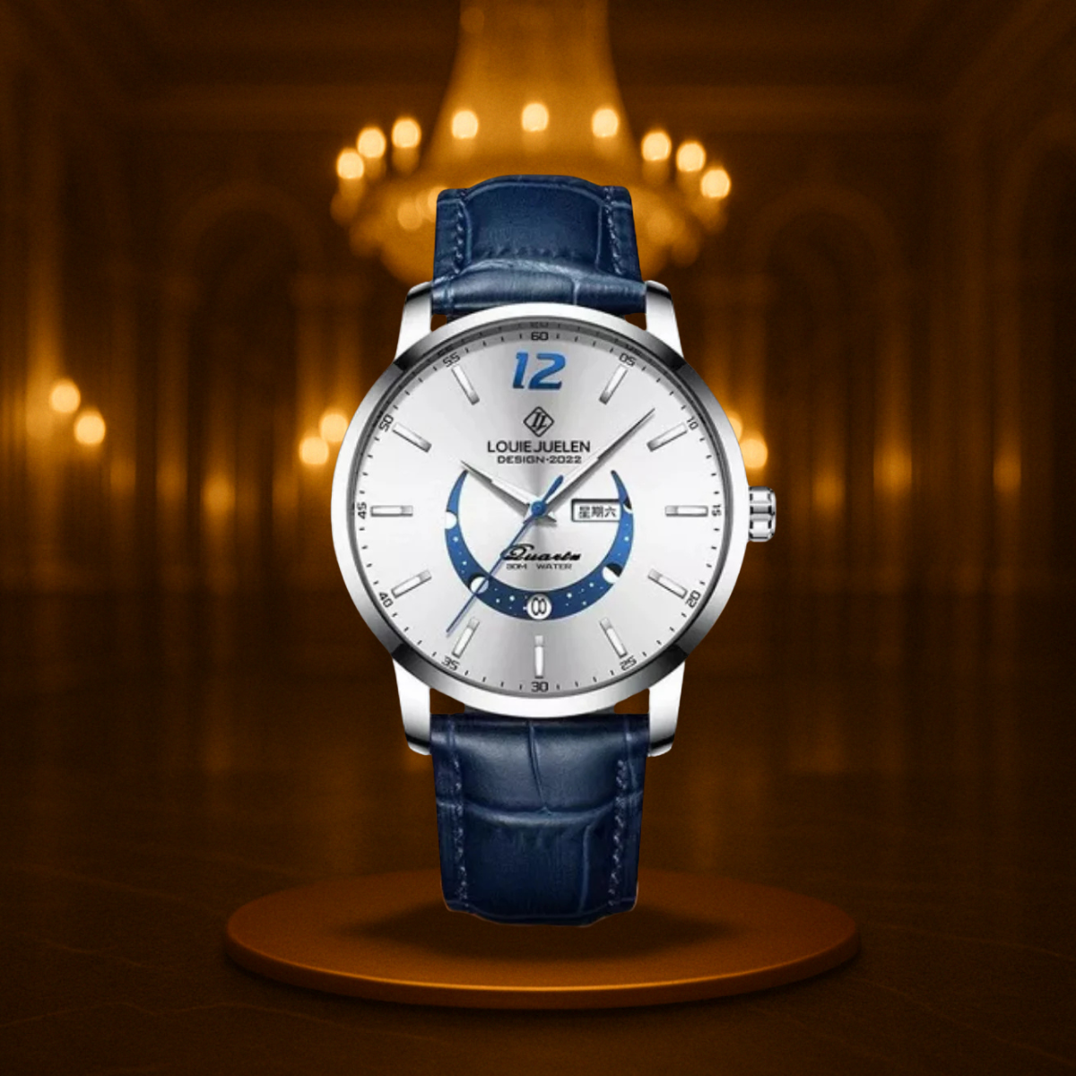 Classic Luminous Moonphase Watch for Men