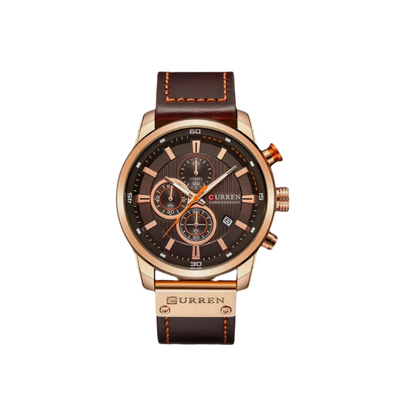 Classic Quartz Watch with Leather Band