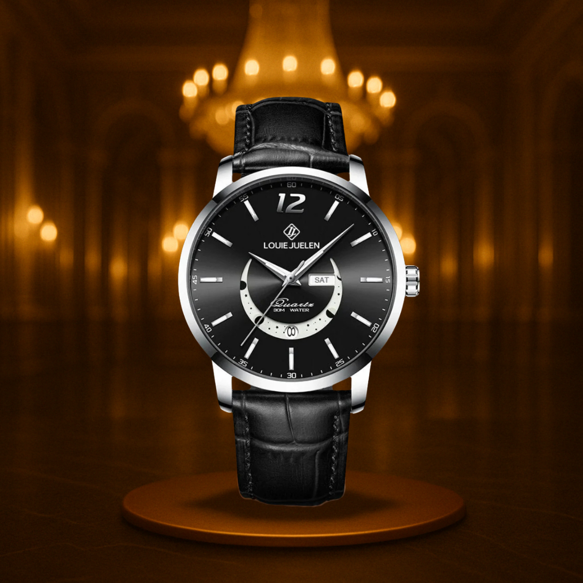 Classic Luminous Moonphase Watch for Men