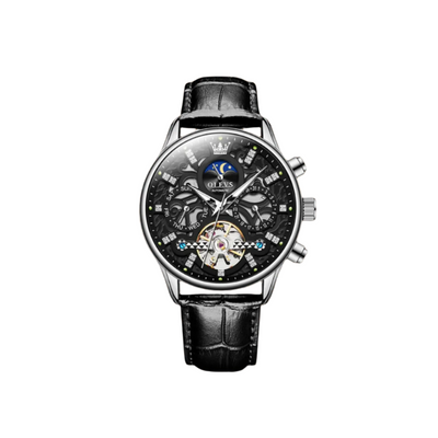 Mechanical Automatic Watch with Leather Band