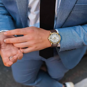 Customer photo of Benedicts Laurent – Men's Gold Business Watch