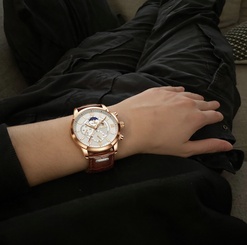 Customer photo of Benedicts Matteo – Men's Leather Dress Watch