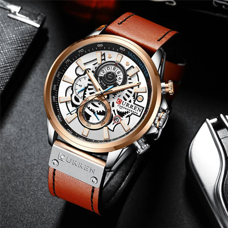 Vintage Multifunction Quartz Calendar Watch