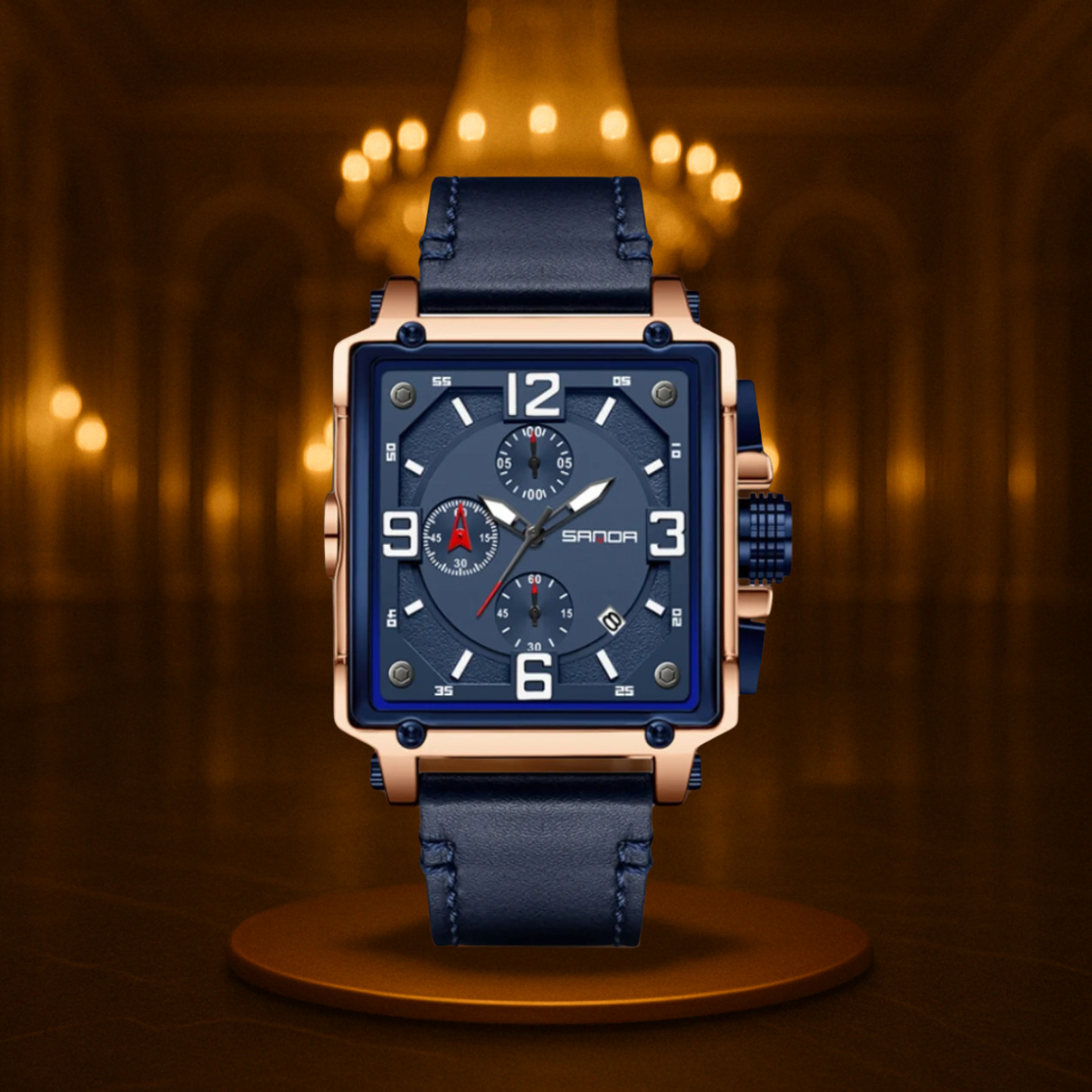 Modern Men’s Leather Quartz Tactical Watch