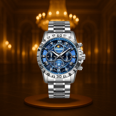 Men's Vintage Chronograph Watch with Metal Band