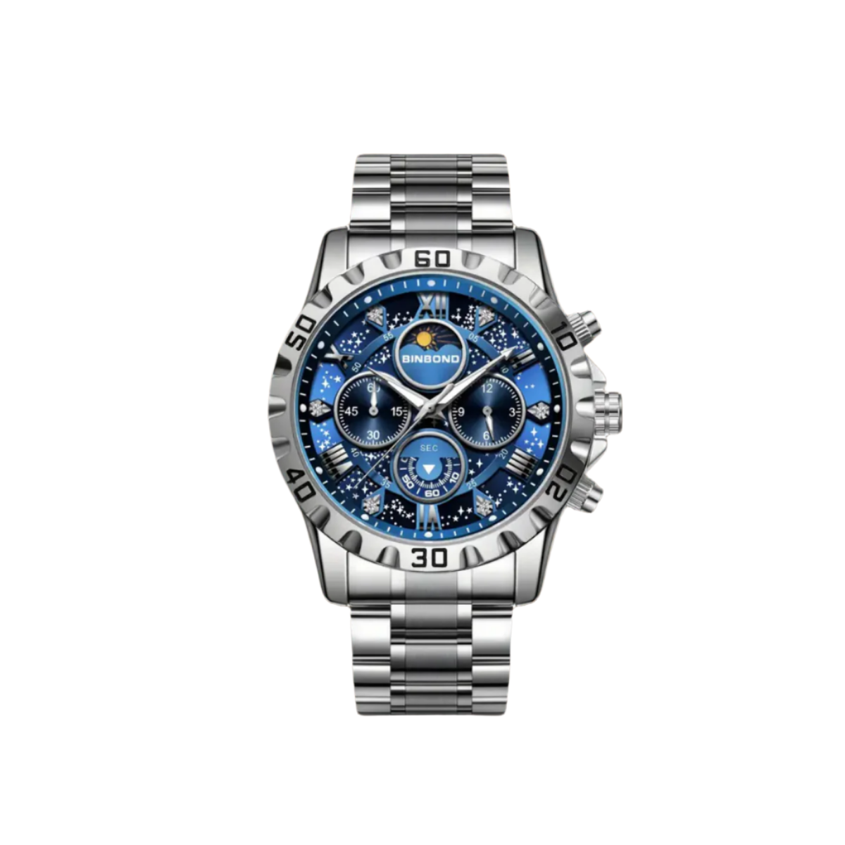 Men's Vintage Chronograph Watch with Metal Band