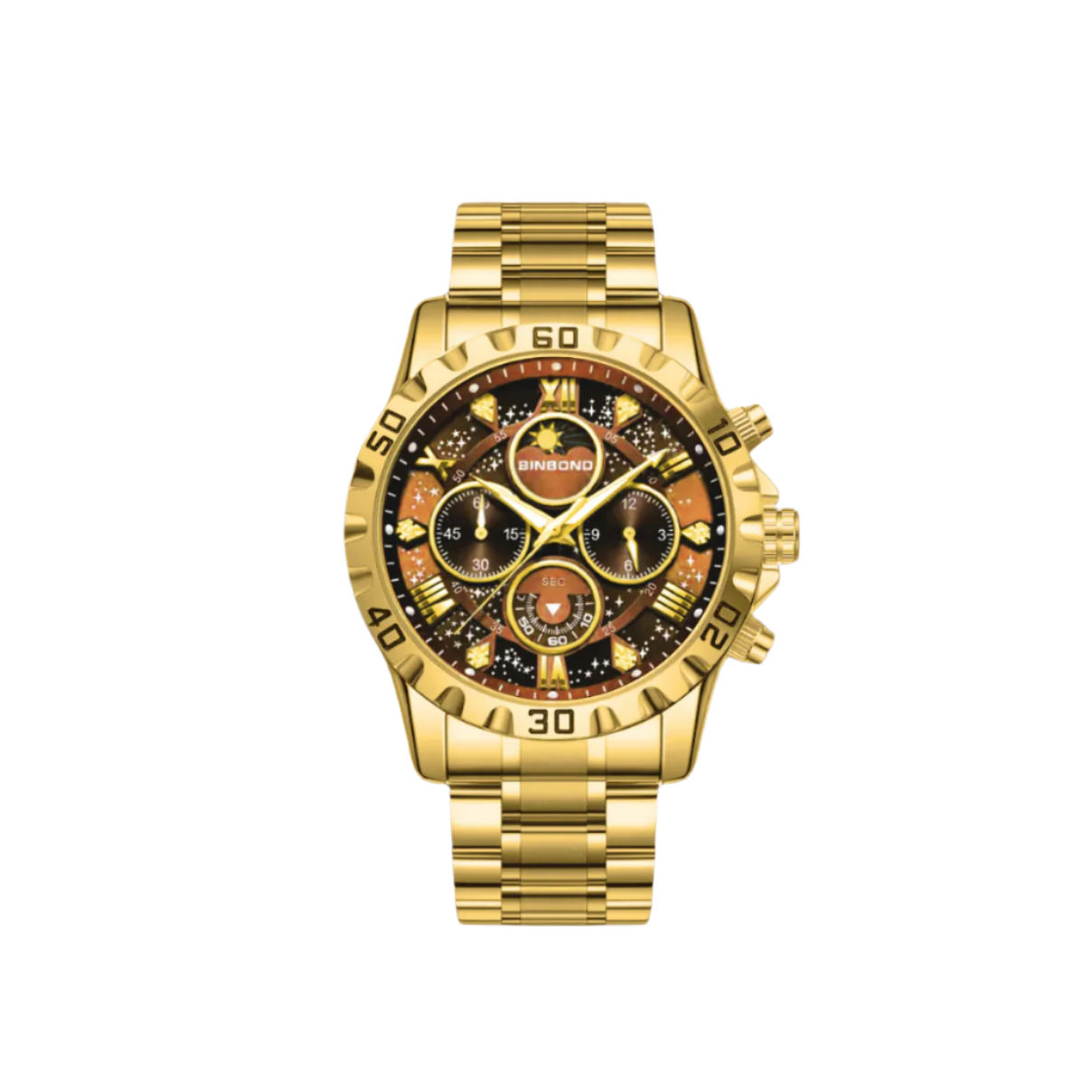 Men's Vintage Chronograph Watch with Metal Band