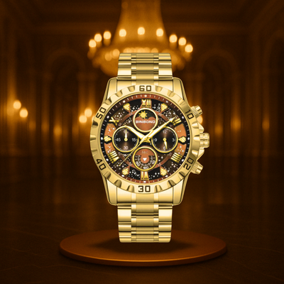 Men's Vintage Chronograph Watch with Metal Band