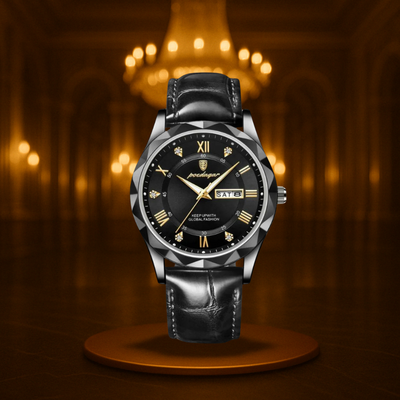 Vintage Leather Band Quartz Watch for Men