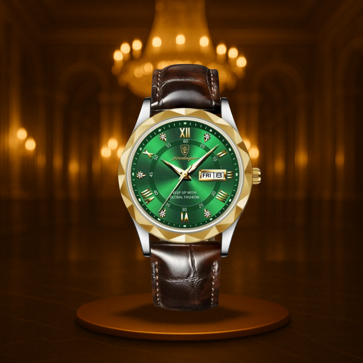 Vintage Leather Band Quartz Watch for Men